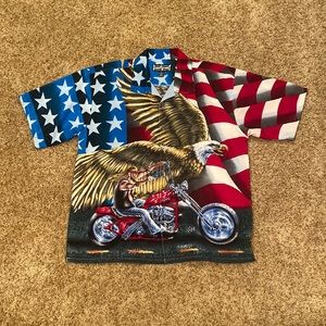 Y2K AOP Button Up Shirt